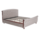 Ágy ágyráccsal, 180x200, szürkésbarna Taupe Velvet szövet, BARETO