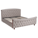 Ágy ágyráccsal, 180x200, szürkésbarna Taupe Velvet szövet, BARETO