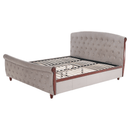Ágy ágyráccsal, 180x200, szürkésbarna Taupe Velvet szövet, BARETO