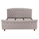 Ágy ágyráccsal, 180x200, szürkésbarna Taupe Velvet szövet, BARETO