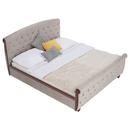 Ágy ágyráccsal, 180x200, szürkésbarna Taupe Velvet szövet, BARETO