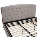 Ágy ágyráccsal, 180x200, szürkésbarna Taupe Velvet szövet, BARETO