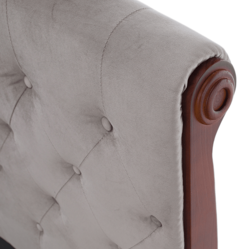 Ágy ágyráccsal, 180x200, szürkésbarna Taupe Velvet szövet, BARETO