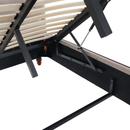 Ágy ágyráccsal, 180x200, szürkésbarna Taupe Velvet szövet, BARETO