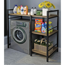 Polcállvány mosógép fölé, tölgy/fekete, BARNET