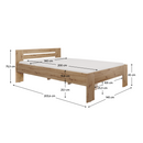 Ágy, 140x200, artisan tölgy, BASIS