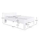 Ágy, 140x200, fehér, BASIS