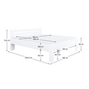 Ágy, 180x200, fehér, BASIS