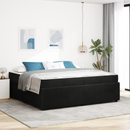 vidaXL Ágykeret matracmal Fekete 200 x 200 cm szövet