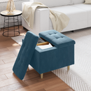 vidaXL Tároló oszmán párnával Kék 60 x 60 x 45 cm Bársony