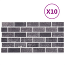 vidaXL Fali panelek 10 pcs Fekete és Szürke 100 x 50 cm EPS Hab