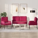 vidaXL Ülőgarnitúrák párnával 3 pcs Bordó 115 x 56 x 80 cm Furnér