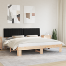 vidaXL Ágykeret Kárpitozott Fejtámlával Fekete 200 x 200 cm