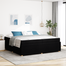 vidaXL Ágykeret matracmal Fekete 200 x 200 cm szövet