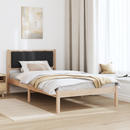 vidaXL Ágykeret Kárpitozott Fejtámlával Fekete 100 x 200 cm