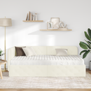 vidaXL Sarokágy keret Krém 90 x 200 cm Bársony