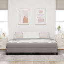 vidaXL Boxrugós ágy matracmal Tópszínű 180 x 200 cm szövet