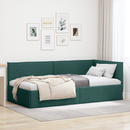vidaXL Sarokágy keret fejtámlával Sötétzöld 100 x 200 cm szövet