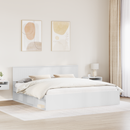 vidaXL Ágykeret fejtámlával Fehér 200 x 200 cm Tömör fenyőfa