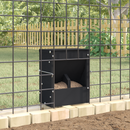 vidaXL Nyúl Etető Fekete 20 x 12,5 x 25 cm Hidegen Hengerelt Acél