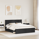 vidaXL Ágykeret fejtámlával Fekete 160 x 200 cm Tömör fenyőfa