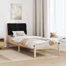 vidaXL Ágykeret Kárpitozott Fejtámlával fejtámlával Barna 75 x 190 cm