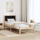 vidaXL Ágykeret fejtámlával Fekete 75 x 190 cm Tömör fenyőfa