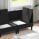 vidaXL Nappali bútor szett 4 pcs Fekete Szövet
