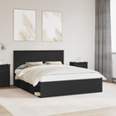vidaXL Ágykeret fejtámlával Fekete 160 x 200 cm Tömör fenyőfa