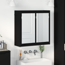 vidaXL Fürdőszobai tükörszekrény Fekete 60 x 20 x 60 cm Faanyag