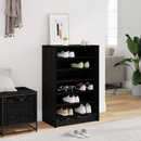 vidaXL Cipőszekrény polcokkal Fekete tölgy 60 x 35 x 92 cm Faanyag