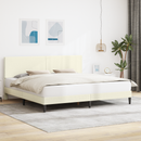 vidaXL Ágykeret fejtámlával Krémszínű 180 x 200 cm Bársonyos szövet