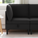 vidaXL Sarok Sofa tárolóval Fekete Bársony