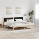 vidaXL Ágykeret fejtámlával Fekete 200 x 200 cm Tömör fenyőfa
