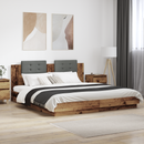 vidaXL Ágykeret támlával fejtámlával Öreg fa 200 x 200 cm Faanyag