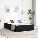 vidaXL Ágy tárolóval és matraccal Fekete 140 x 200 cm Bársony