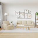 vidaXL Kanapé Szett 2 pcs Krém 201 x 80 x 85 cm szövet