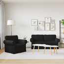 vidaXL Kanapé Szett 2 pcs Fekete 175 x 82 x 80 cm szövet