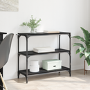 vidaXL Könyvespolc Fekete tölgy 80 x 33 x 70,5 cm Műszaki fa és vas