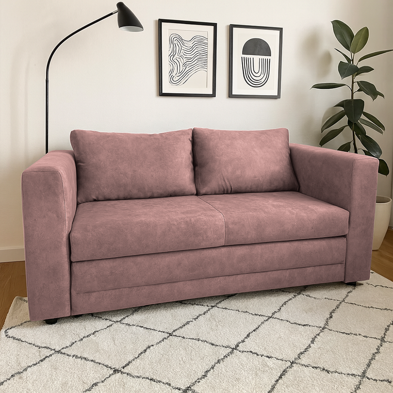 Kihúzható kanapé, rózsaszín, BEJA