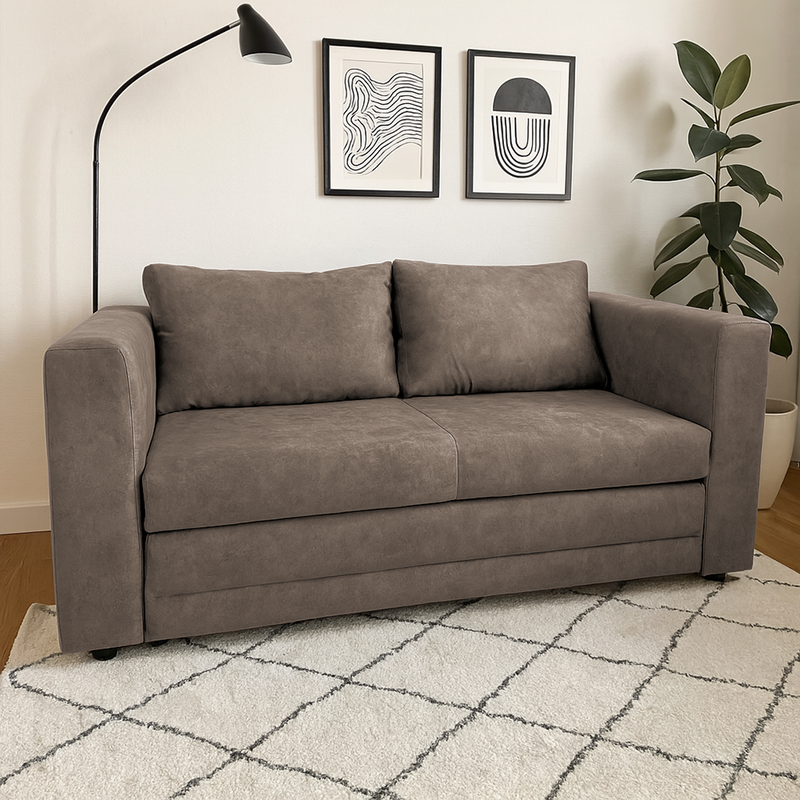 Kihúzható kanapé, szürkésbarna Taupe, BEJA