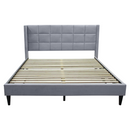 Ágy, 160x200, szürke Velvet szövet, BELATO