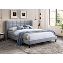 Ágy, 160x200, szürke Velvet szövet, BELATO