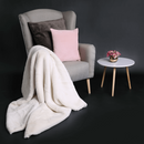 Dizájnos fotel, anyag, cappuccino/minta, BELEK