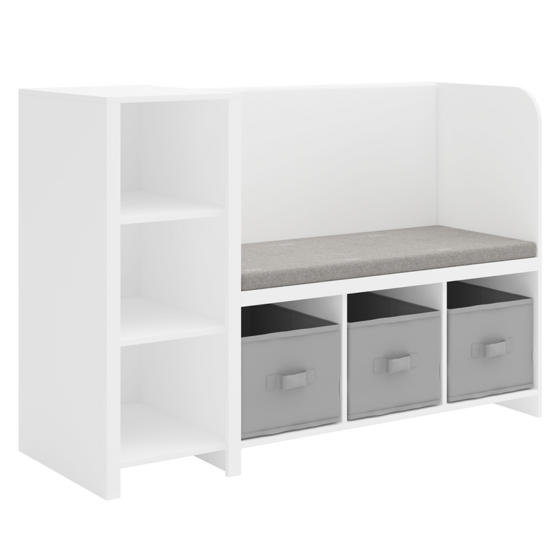 Polcállvány paddal, fehér/szürke, BENKO