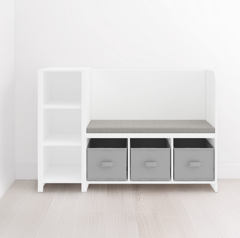 Polcállvány paddal, fehér/szürke, BENKO