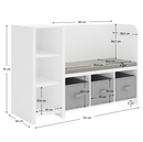 Polcállvány paddal, fehér/szürke, BENKO