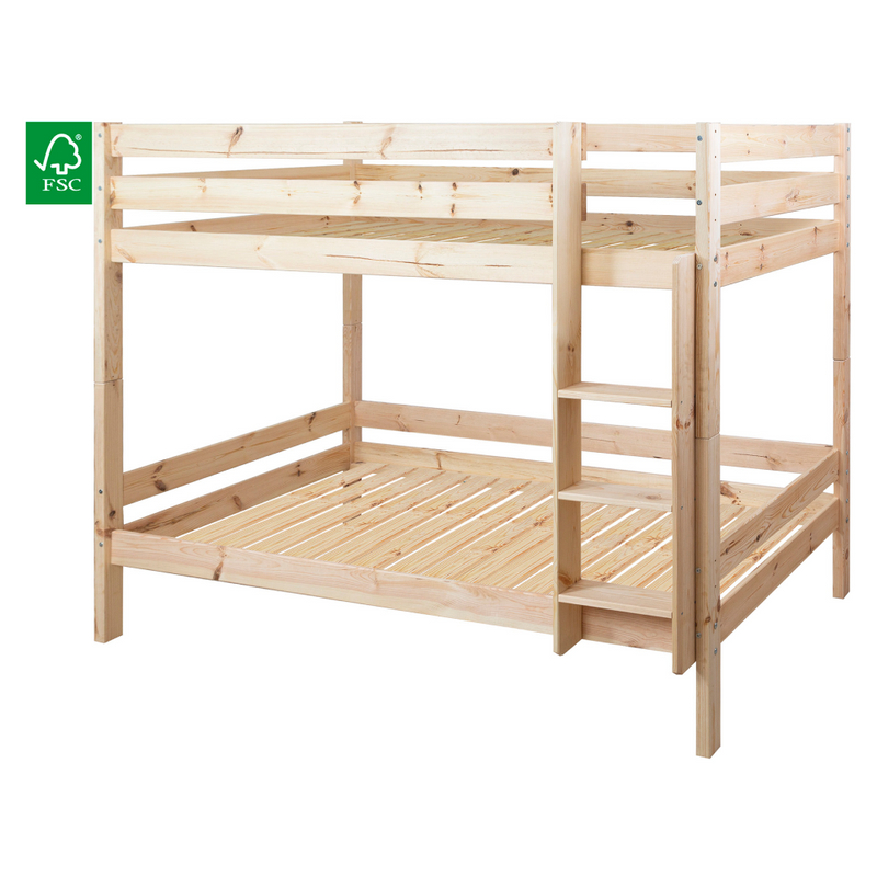 Emeletes ágy biztonsági akadállyal, 90x200, lucfenyő, BENY