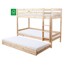 Emeletes ágy biztonsági akadállyal, 90x200, lucfenyő, BENY