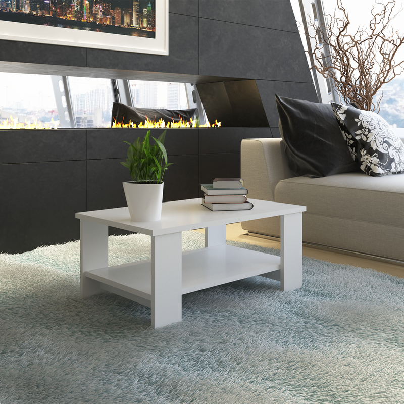 Dohányzóasztal, fehér, BERNARDO